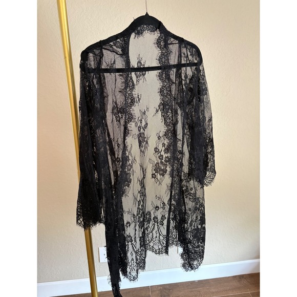 Other - Black Floral Lace Kimono Sheer XS-S Dark Romanic Indie Whimsigoth Goth